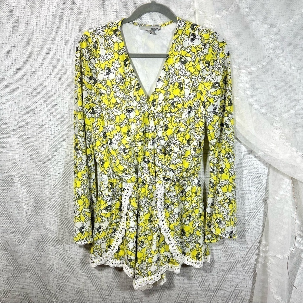 Solemio yellow floral romper size S